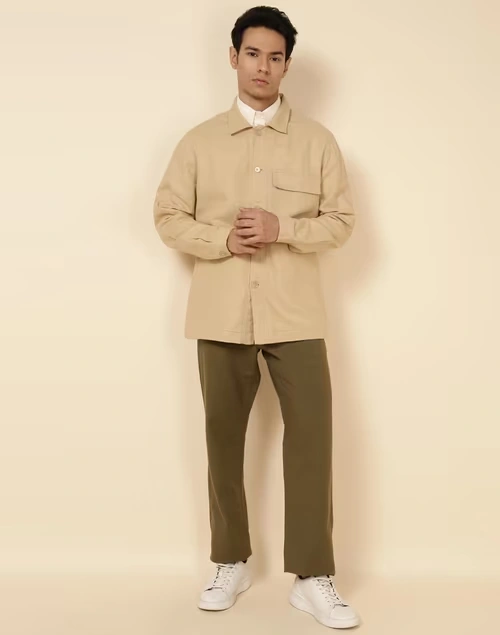 Natural Cotton Linen Utility Jacket 3 Natural Cotton Linen Utility Jacket