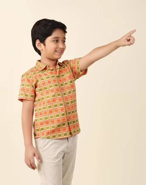 Green Cotton Printed Shirt 4 Green Cotton Printed Shirt