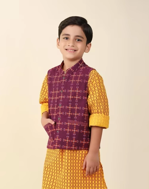 Purple Cotton Printed Jacket 3 Purple Cotton Printed Jacket