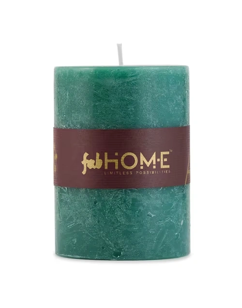 Teal Pillar Candle White Lilly Fragrance 3x4 3 Teal Pillar Candle White Lilly Fragrance 3x4